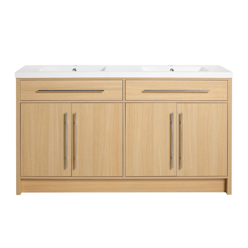 Ensemble de meuble-lavabo double 60 po avec lavabo, 60"