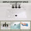 Meuble-lavabo simple 48 po avec plateau en marbre blanc 48 po entièrement assemblé-123126451