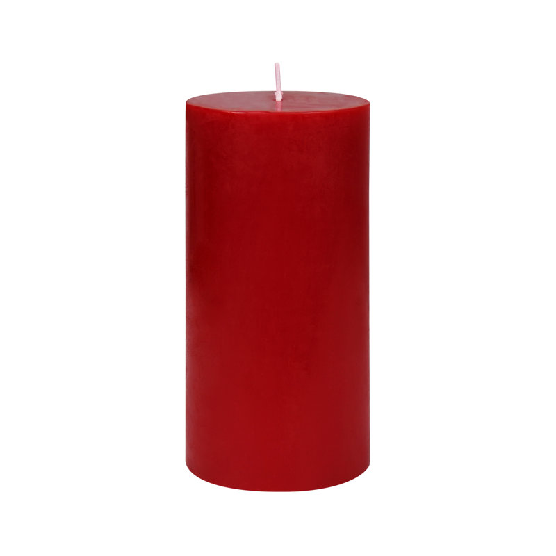 Bougie pilier sans parfum sans paraffine sans fumée, Rouge, H 6 po x D 3 po, 1 bougie