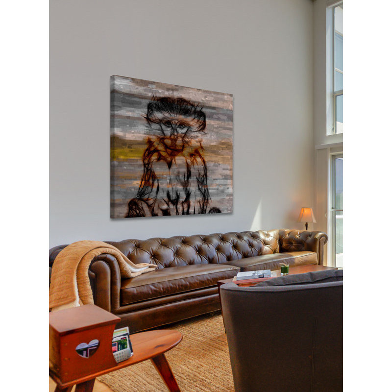 « primates » par parvez taj,-impression sur toile tendue, H 18 po x l 18 po x P 1,5 po