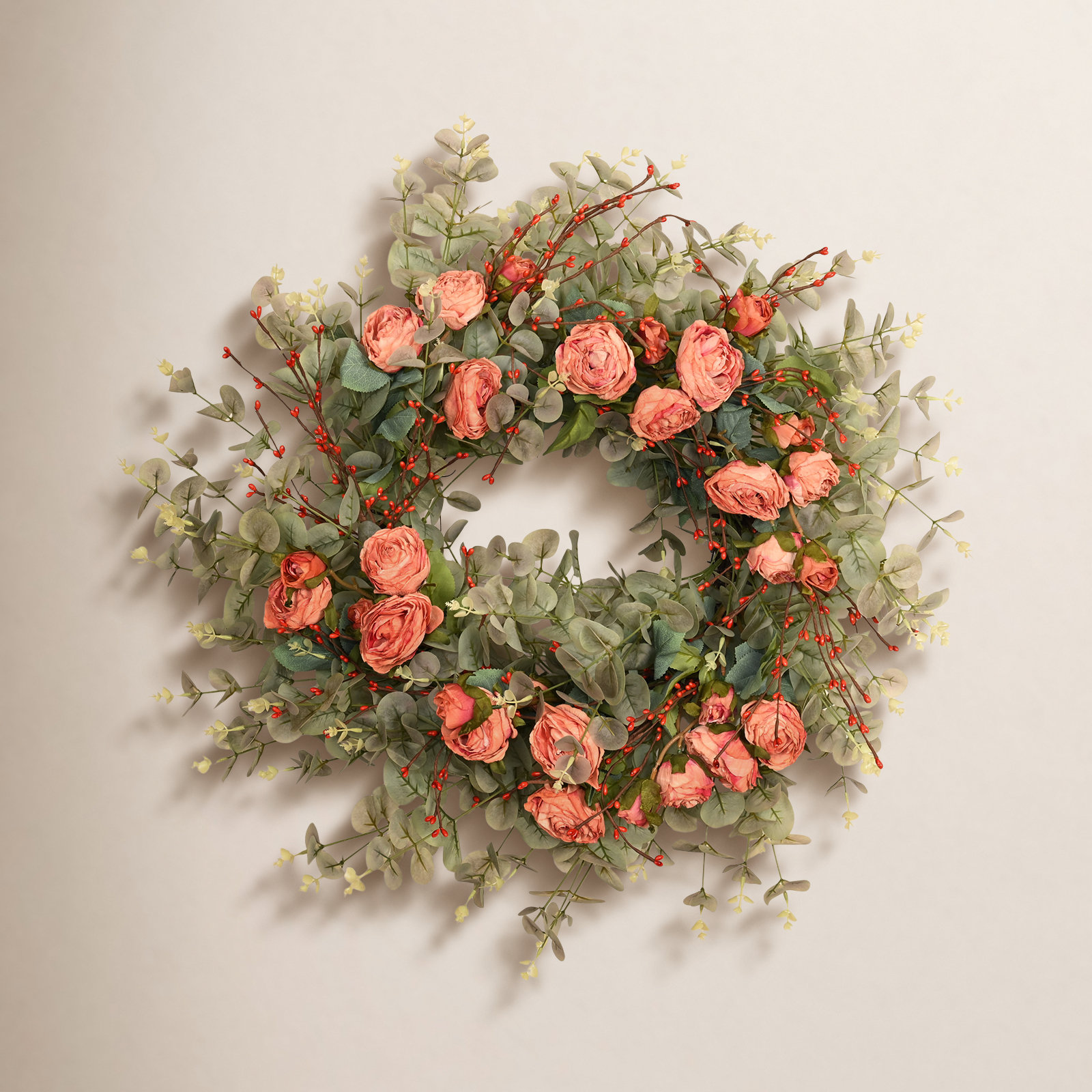 26'' W Artificial Wreath, Orange