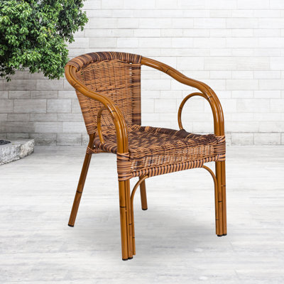 Chaise de patio en bambou et aluminium Houtz