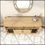 Buffet de 59,3 po avec porte de grange coulissante et panneaux grillagés, buffet de ferme avec rangement ouvert, convenant au salon, au couloir, au balcon, à la cuisine-331216745