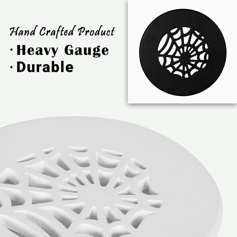 Évent d'aération rond 5 po Spooky Gothic (taille totale de la façade 6-1 / 2 po), Plancher sans trous de vis