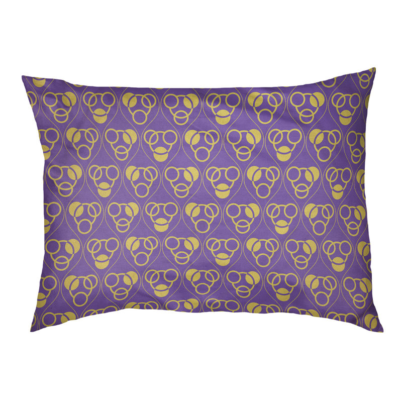 Coussin pour chien Chen, Moyen (l 40 po x P 6,5 po x H 30 po), Mauve/jaune