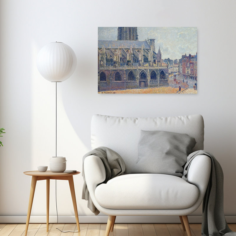 The Church Of St James In Dieppe, 1901 Gothic Impressionist Contemporary Architecture City Wall Art Print - Print
