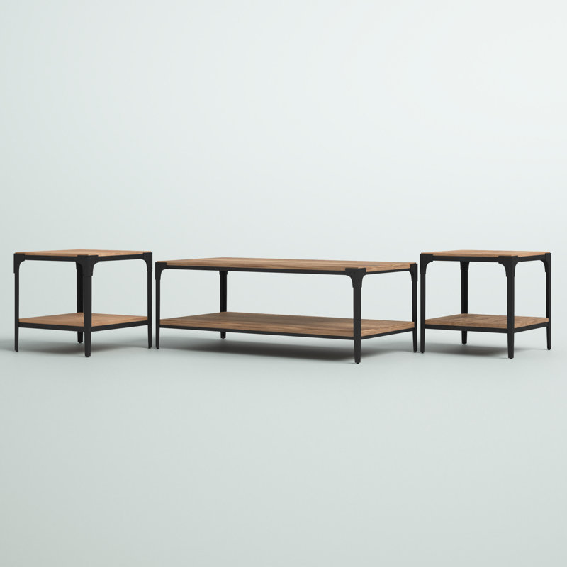 Gravelle 3 - Piece Living Room Table Set, Barnwood