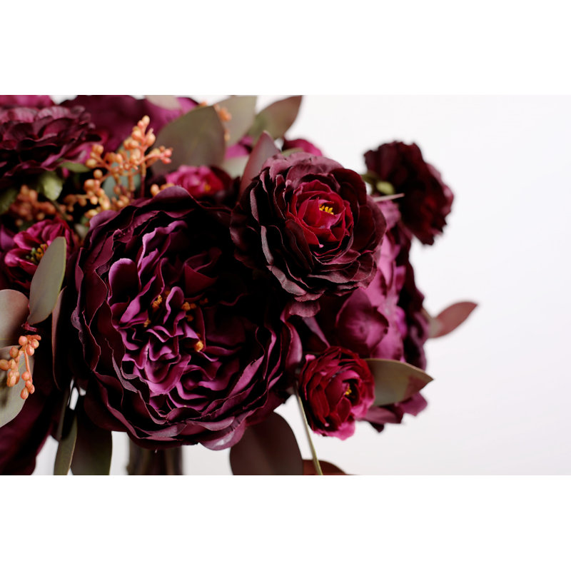 Pièce maîtresse d’arrangement floral en verre « vin rose & eucalyptus everyday Fall »