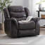Design classique, tissu moelleux brun foncé, fauteuil inclinable oscillant