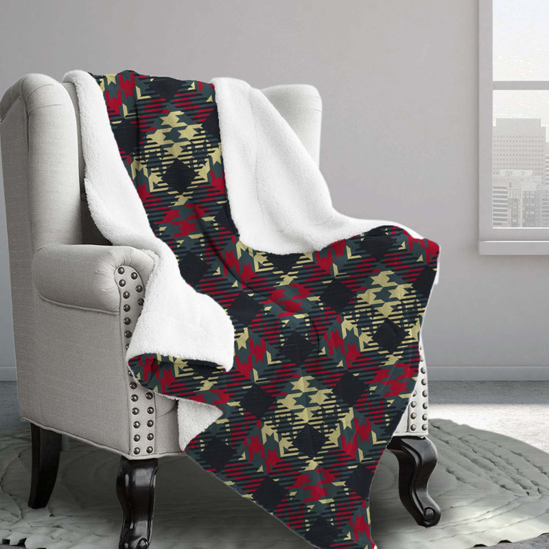 Plaid Pettern Polyester Comforter, Queen Comforter + 2 Standard Pillowcases