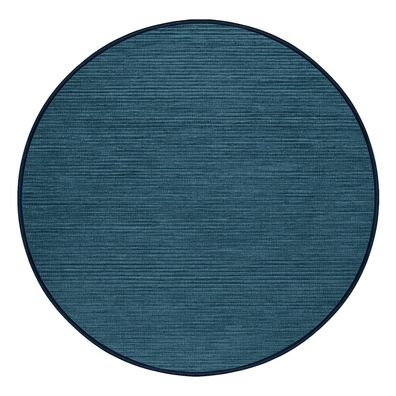 Machine Washable Solid Gray Area Rug, Round 4'
