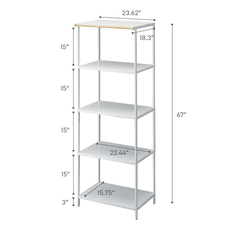 23.62" W Steel Shelving Unit, White