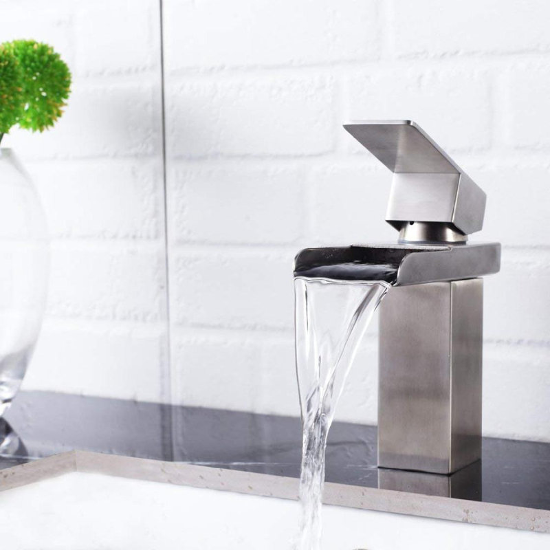 Bathroom Faucet, Single Handle Single Hole, Brushed Nickel