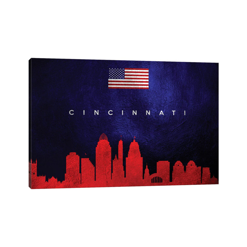 Cincinnati Ohio Skyline by Adrian Baldovino - Wrapped Canvas Print, 66.04 cm H x 45.72 cm W x 1.91 cm D