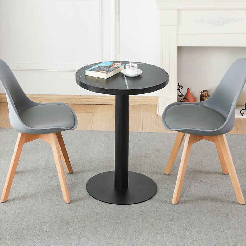 Marmor Tisch Circular 60cm L x 60cm W Restaurant Table, Black