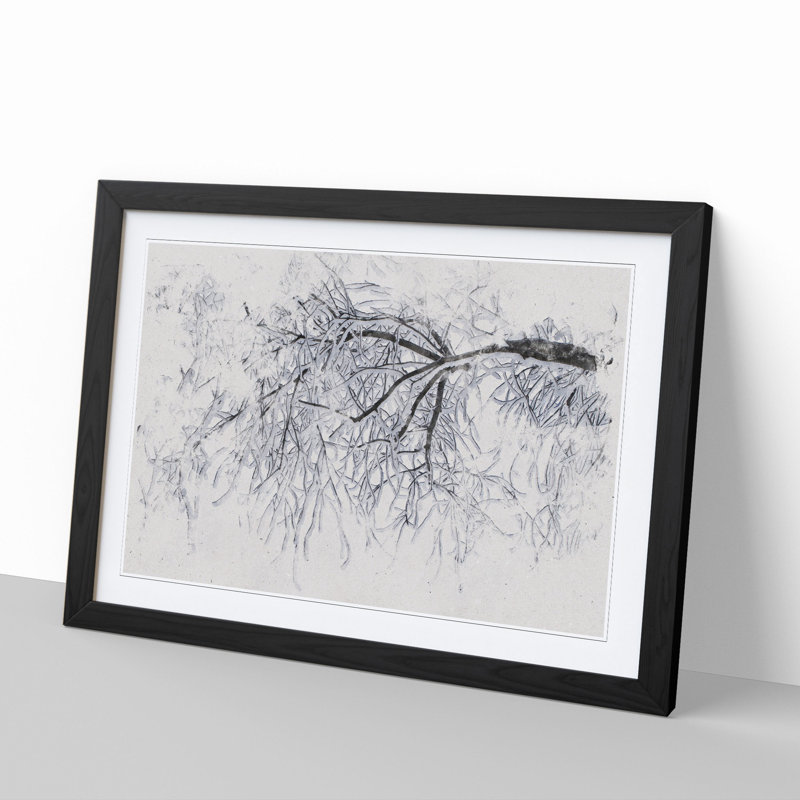 Tree in the Winter Vol.3 - Picture Frame Graphic Art, 27cm H x 36cm W x 2cm D, Black