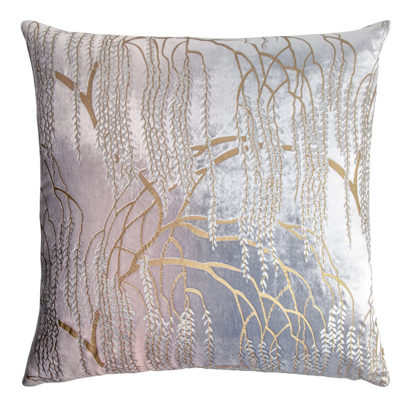 Willow Rayon/Viscose Reversible Throw Pillow, Moonstone, 20" x 20"