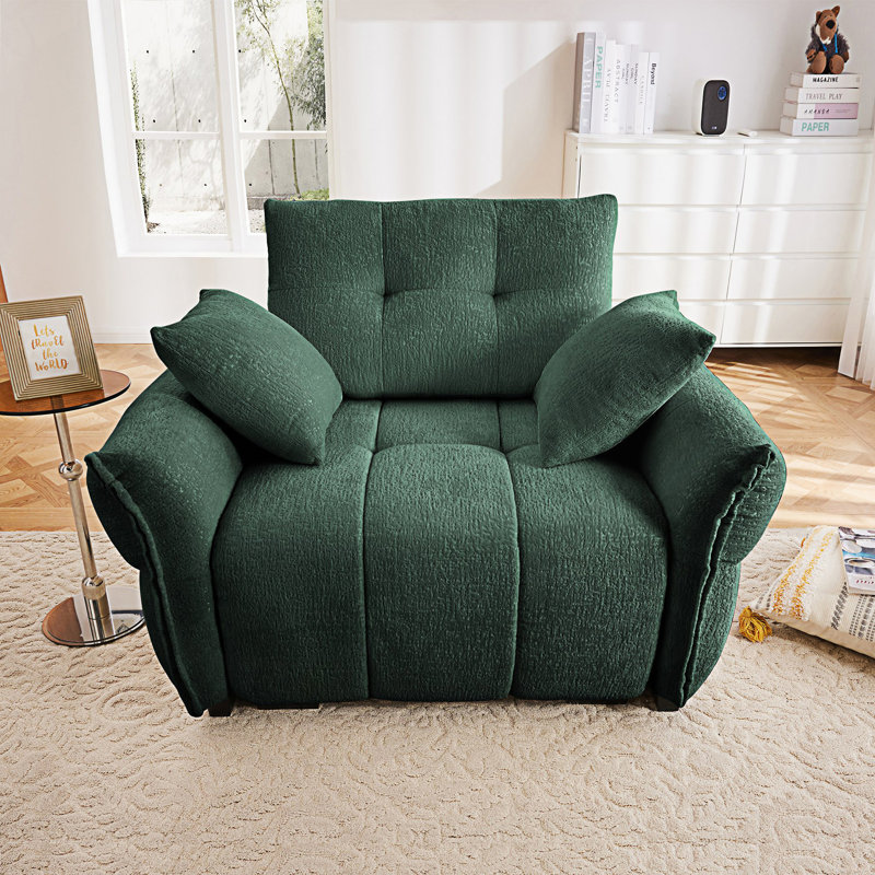 Canapé à une place avec coussins décoratifs, Vert
