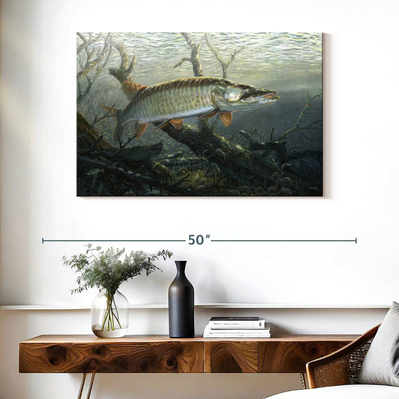 Cruising The Shallows - Muskie, 26" H x 39" W