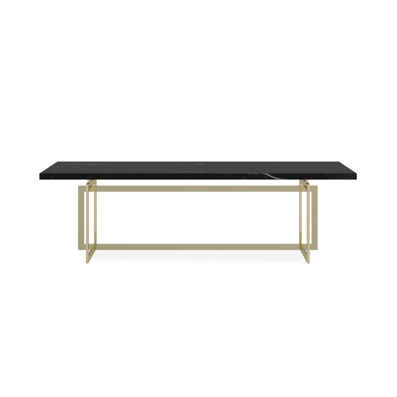 Wish You Were Here Stone Dining Table, Black, Gold
