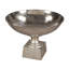 Bol décoratif à piédestal en métal sur base carrée - Bol décoratif de style rétro moderne pour centre de décoration ou centre de table - 20 po, argent-107803011