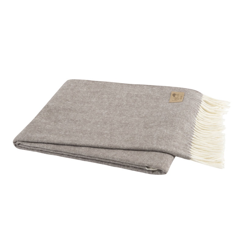 Italian Herringbone Throw, Mink