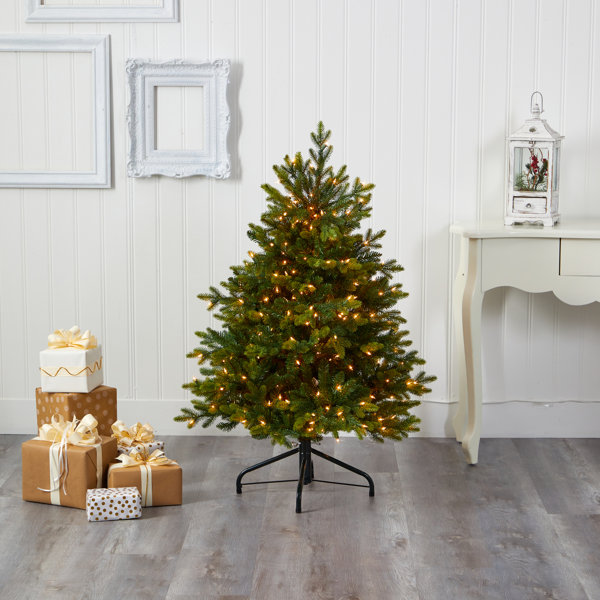The Holiday Aisle® Easy Set-Up Lighted Christmas Tree | Wayfair