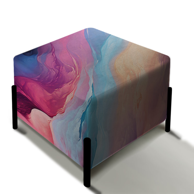Multicolore Cosmic Marble Nebula - Repose-pieds carré en marbre