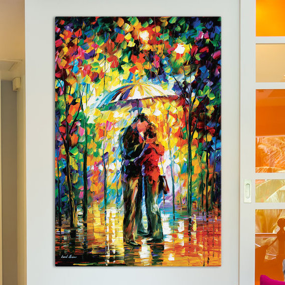 «Kiss in The Park», reproduction d'art sur toile tendue, H 12 po x l 8 po x P 0,75 po