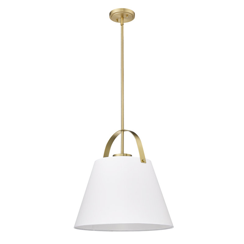 Luminaire suspendu 1 lumière Lupi, Laiton héritage, H 99 po x l 18 po x P 18 po