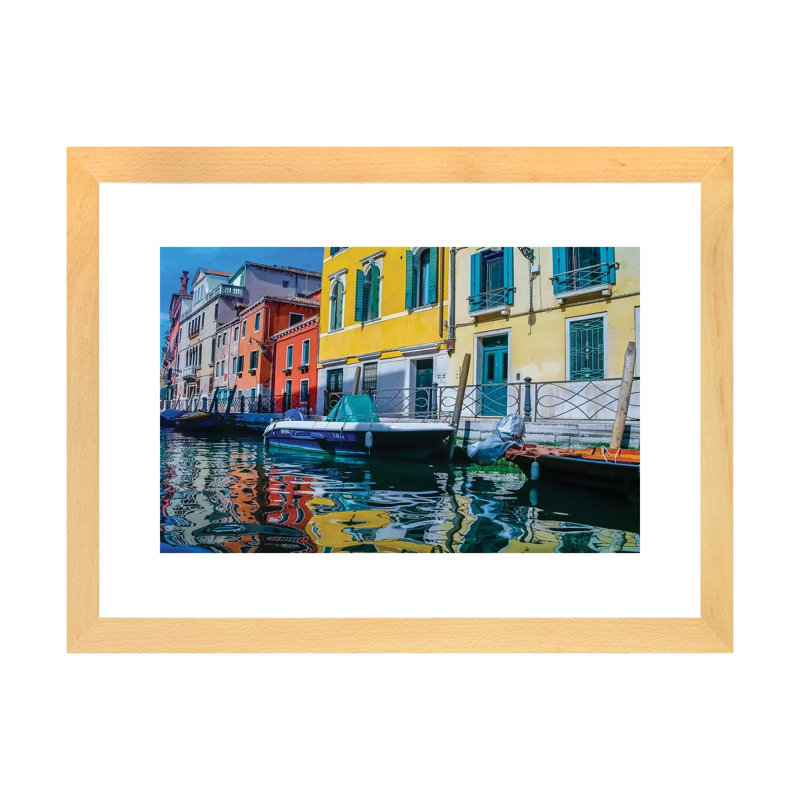 « Venice VI » par Ben Heine-reproduction de photo, Toile avec cadre en bois beige, Blanc, H 16 po x l 24 po x P 1 po