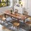 Grande table de salle à manger à rallonge en bois 106,3 po à quatre pieds-1738483993