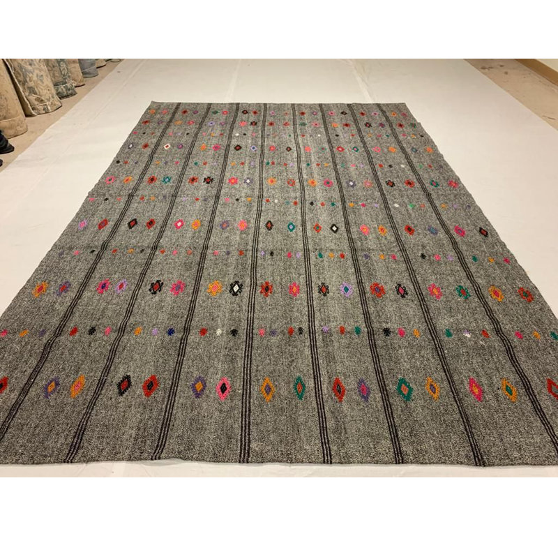 Tapis tribal anatolien rétro noué à la main One-of-a-Kind Kilim