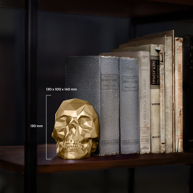 Concrette Concrete / Cement Non-Skid Bookend, Classic Gold