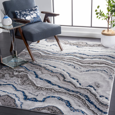 Swindle Abstract Gray/Blue Area Rug