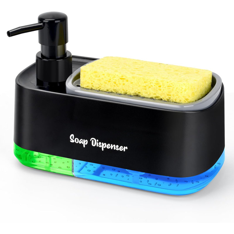 3-in-1 Kitchen Soap Dispenser Set Black
