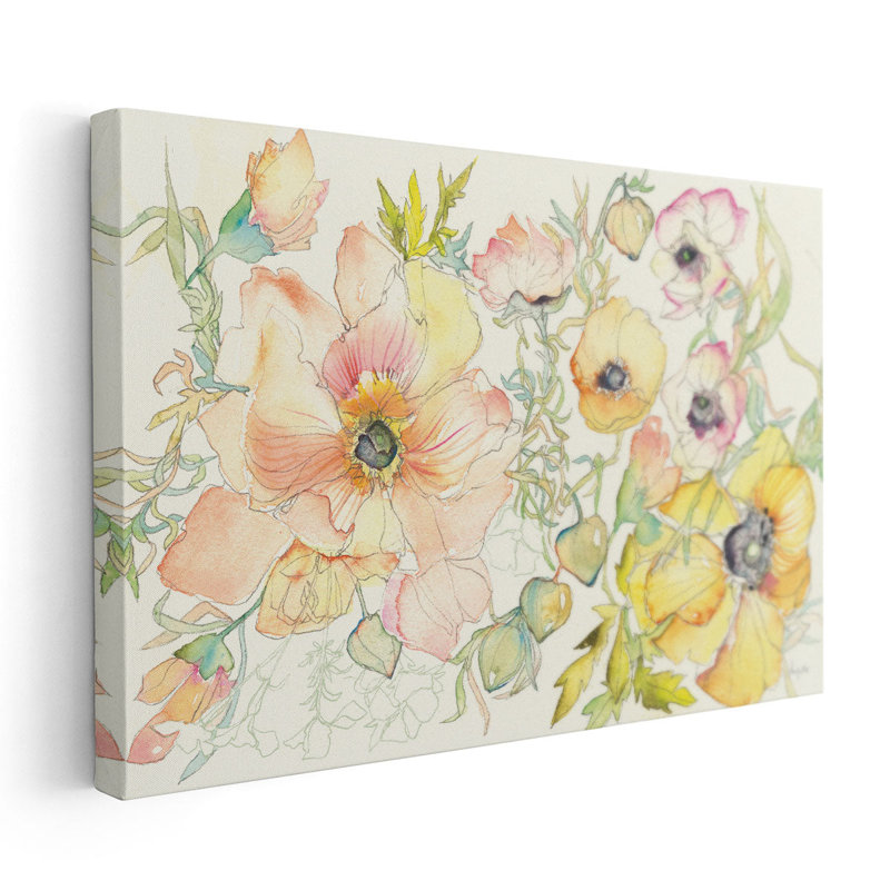 «Pastel Garden II», reproduction d'art sur toile, H 20 po x l 30 po