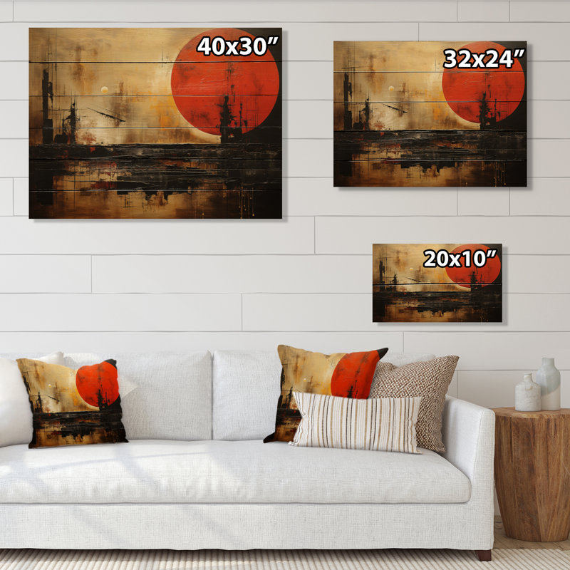 «China Art Dynastic Echoes I» sur impression sur bois, H 10 po x l 20 po x P 0,78 po