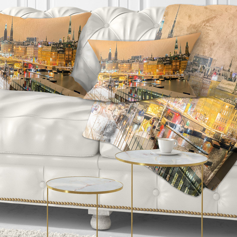 Coussin décoratif Cityscape City, Rectangulaire, 12 po x 20 po