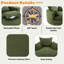 Fauteuil d'appoint pivotant à 360 ° avec coussins à deux couches et 3 coussins amovibles-1546691867