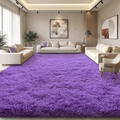Solid Rug Soft Fluffy Purple Indoor Area Rug for Living Room Bedroom Nursery Kids Room