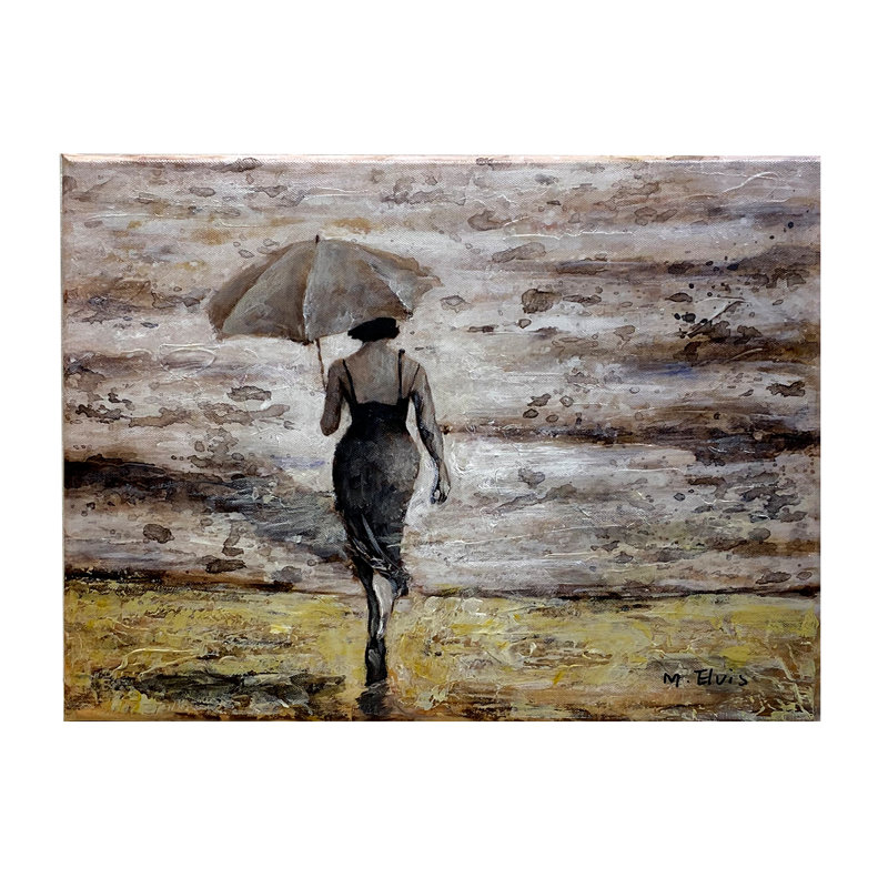 Umbrella Time - Wrapped Canvas Painting