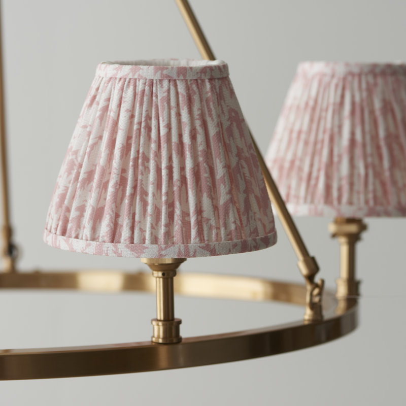 Chester 6 - Light Waggon Wheel Chandelier, Pink