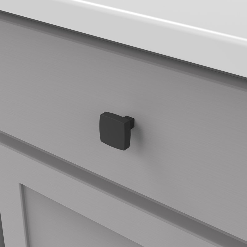 Coventry 1-1/4 Inch Square Cabinet Knob, Matte Black