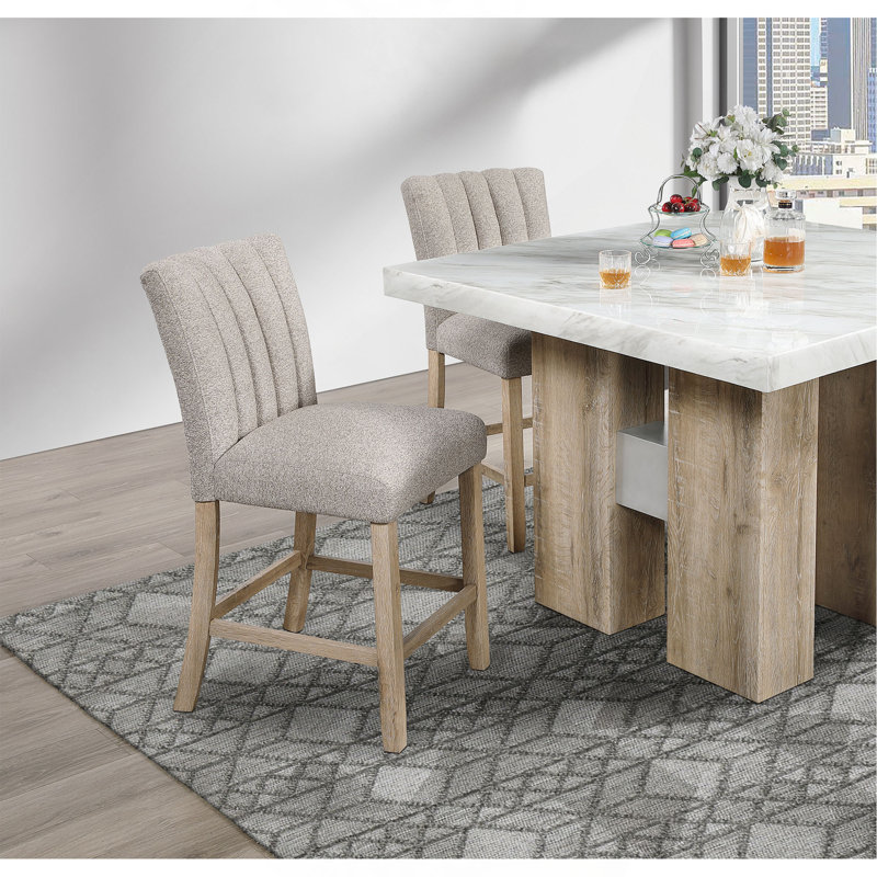 Tabourets de bar (ensemble de 2), Beige, Naturel