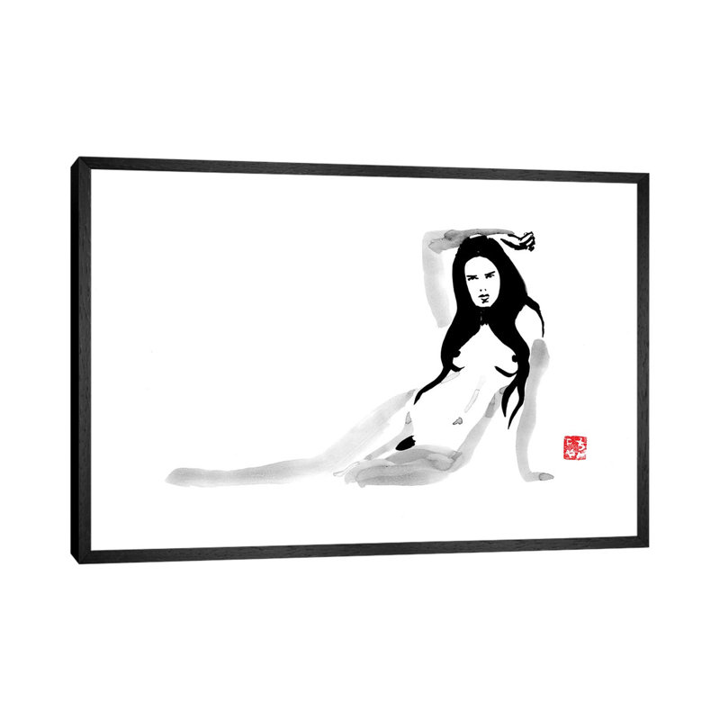 Laying Nude by Péchane - Print on Canvas, Black Framed, 152.5 cm H x 101.5 cm W