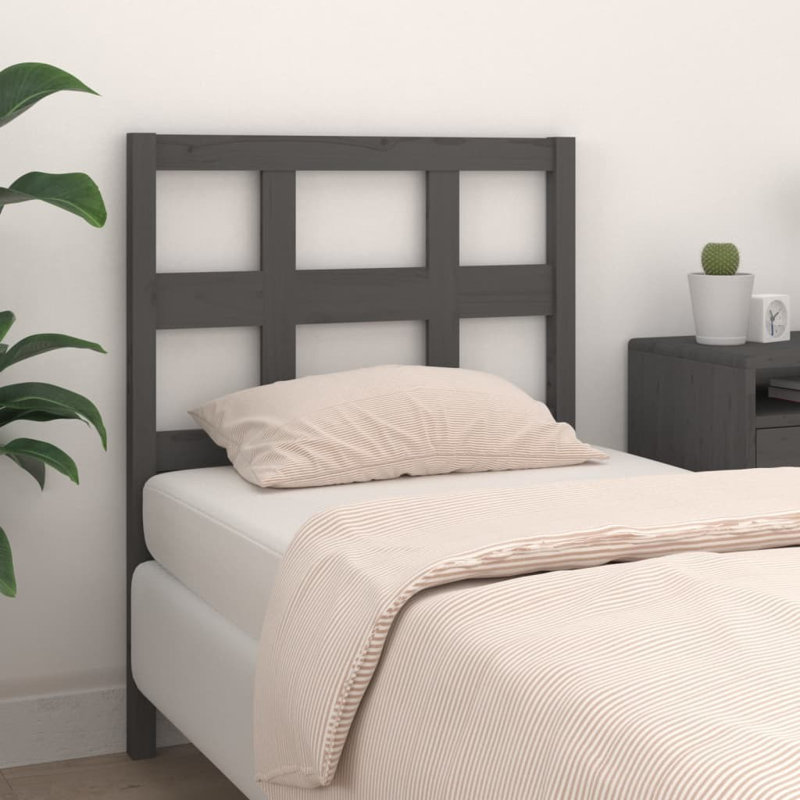 Solid Wood Headboard, Grey, 80.5 x 100 cm