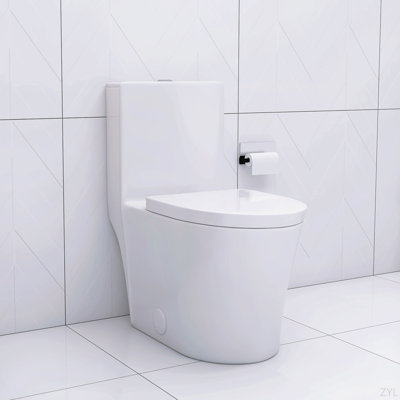 Matte Elongated One Piece Toilet Dual Flush 1.1/1.6 GPF Water Saving Comfort Seat Height
