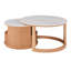 Table basse ronde emboîtable avec plateau en marbre blanc (table incluse seulement)