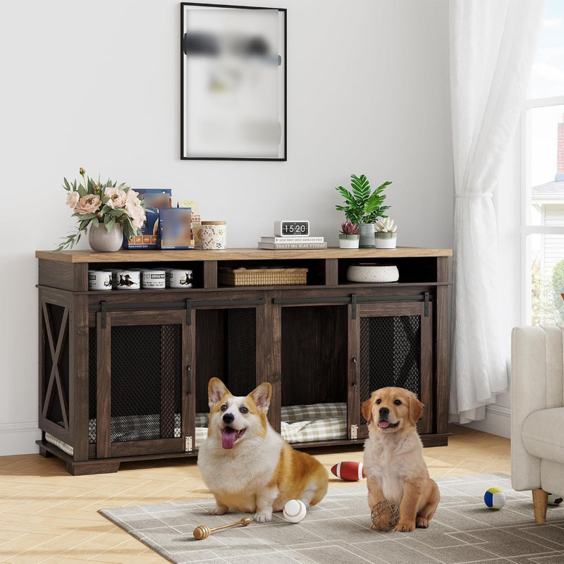 Meuble de 71 po pour 2 chiens